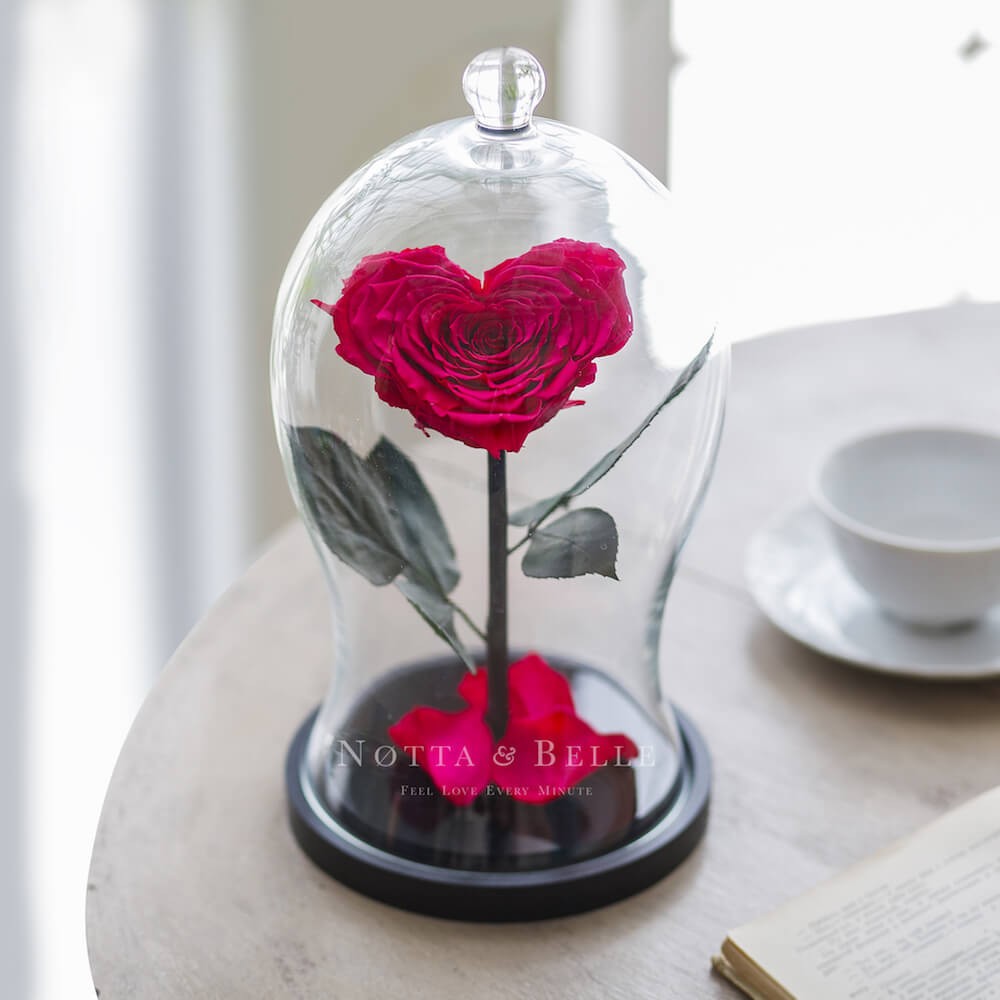 Малиновая роза Premium X в форме сердца