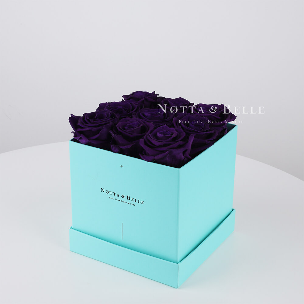 Долговечный букет из 9 фиолетовых роз - №353