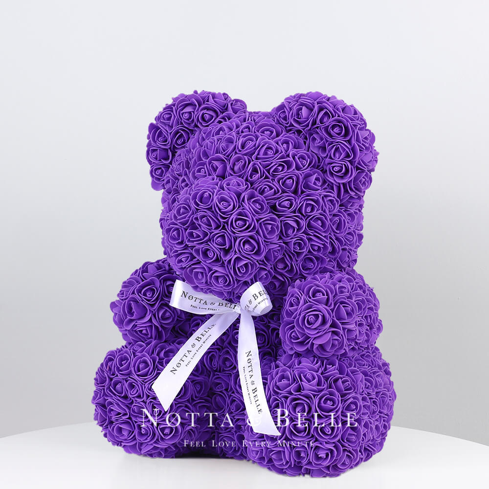 Orsetto di rose viole 35cm