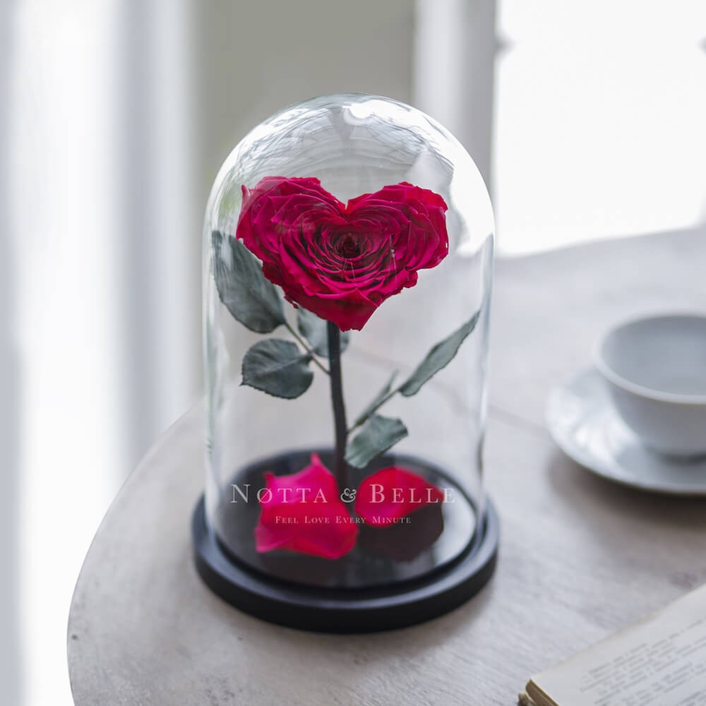 Малиновая роза Premium в форме сердца